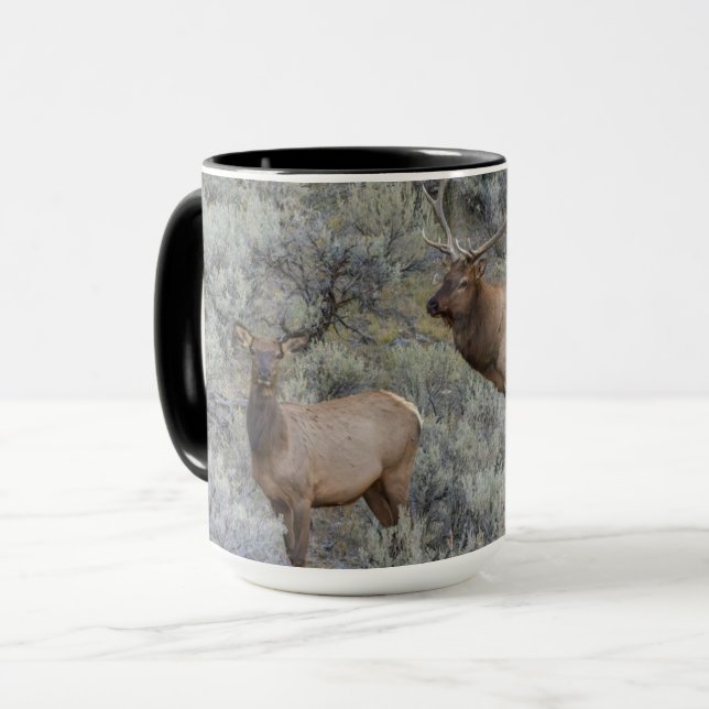Bull Elk | Yellowstone National Park, Wyoming Mug (Front Left)