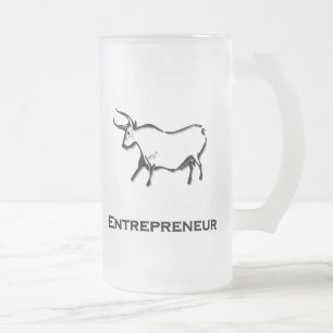 Bull Entrepreneur shirt Black Frosted Glass Beer Mug