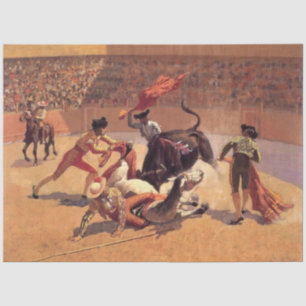 Bull Fight in Mexico (by Frederic Remington) Tissue Paper