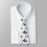 Bull-finch & Christmas Foliage Pattern