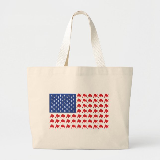 Bull-Flag Large Tote Bag (Front)