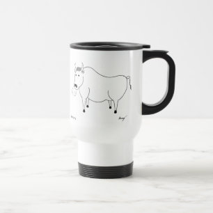 Bull Folk Art Travel Mug