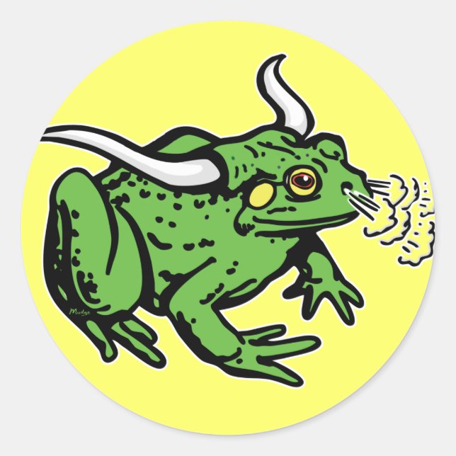 Bull Frog by Mudge Studios Classic Round Sticker (Front)