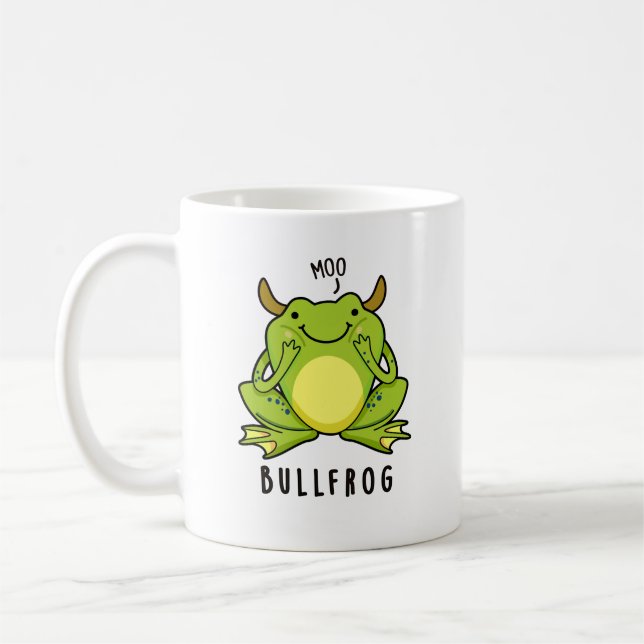 Bull Frog Funny Animal Frog Pun  Coffee Mug (Left)