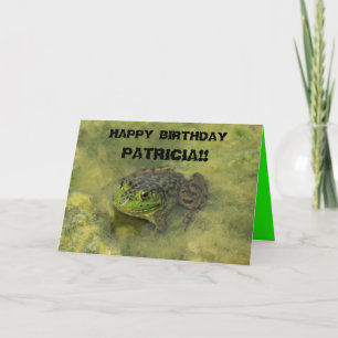 Bull Frog in Moss Birthday Greeting Card