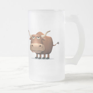 Bull Frosted Glass Beer Mug