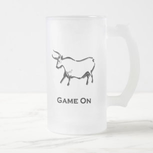Bull Game On Frosted Glass Beer Mug