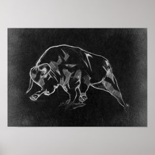Bull - Graphic Drawing Poster