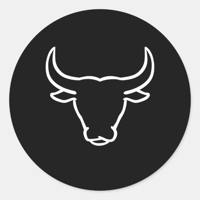 Bull Head Horns Classic Round Sticker (Front)