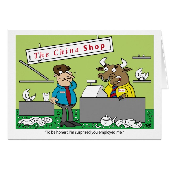 Bull in a China Shop Card (Front Horizontal)
