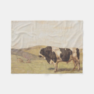 Bull in a Countryside Landscape (Ferdinand Hodler) Fleece Blanket
