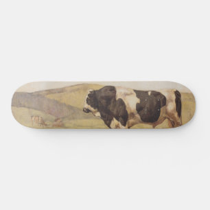 Bull in a Rural Landscape (by Ferdinand Hodler) Skateboard