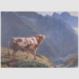 Bull in the Alps (by Eugène Burnand) Tissue Paper