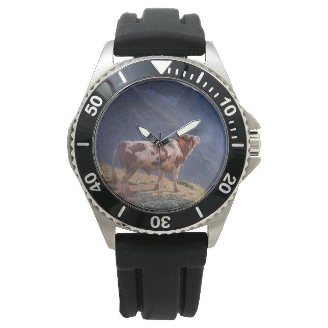 Bull in the Alps (by Eugène Burnand) Watch (Front)