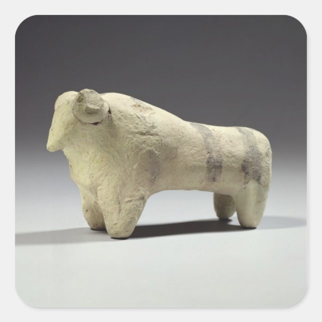 Bull in the Ubaid style, c.4000-3500 BC (terracott Square Sticker (Front)