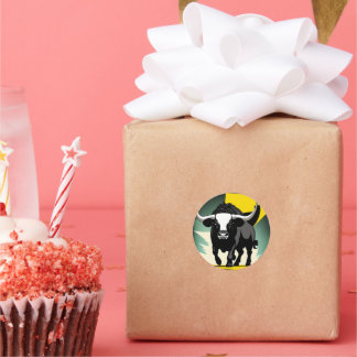 Bull Lock 2 Classic Round Sticker