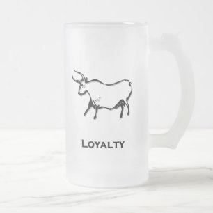 Bull Loyalty Black Frosted Glass Beer Mug