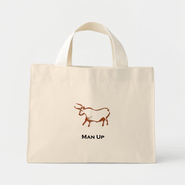 Bull man up mini tote bag (Front)