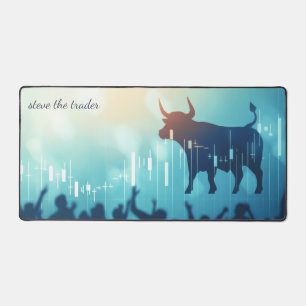 Bull Market Celebration Personalized Desk Mat