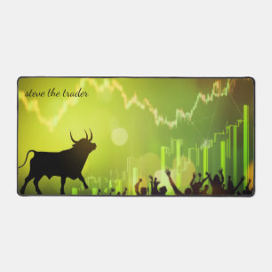 Bull Market Celebration Personalized Desk Mat