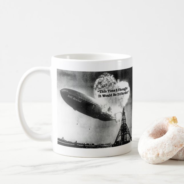 Bull Market Crash Humour Coffee Mug (With Donut)
