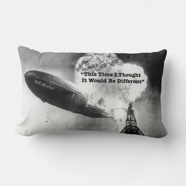 Bull Market Crash Humour Lumbar Cushion (Front)