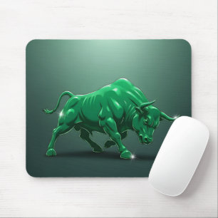 Bull Market Green Chrome Finance Graphic Mouse Mat