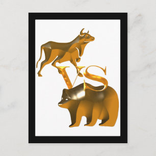Bull Market Vs Bear Market Postcard