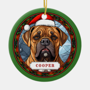 Bull Mastiff Ceramic Circle Ornament