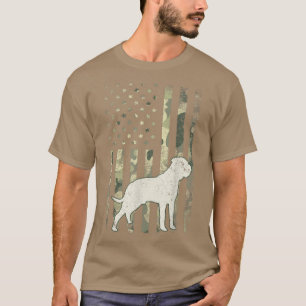 Bull Mastiff Dog Dad Mum Camoue USA Flag T-Shirt