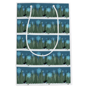 Bull Moose, Bunnies and Snowflakes Wrapping Paper Medium Gift Bag