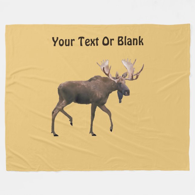 Bull Moose Fleece Blanket (Front (Horizontal))
