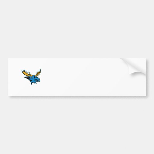 Image of Bull Moose Head Mascot Bumper Sticker