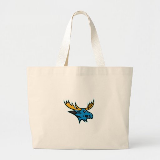 Image of Bull Moose Head Mascot Large Tote Bag