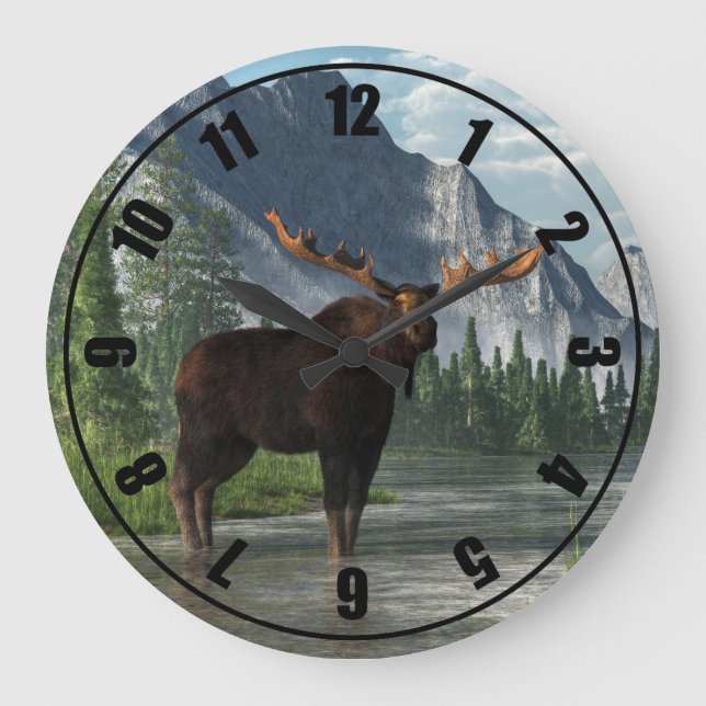 Bull Moose Large Clock (Front)