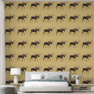 Bull Moose On Old Paper Wallpaper