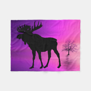 Bull Moose Silhouette Fleece Blanket