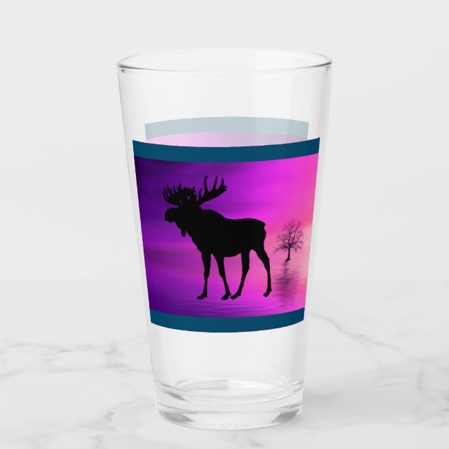 Bull Moose Silhouette Glass (Front)