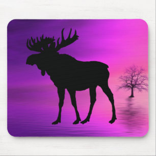 Bull Moose Silhouette Mouse Mat