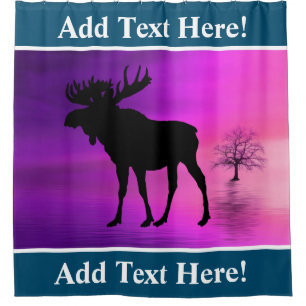 Bull Moose Silhouette Shower Curtain