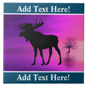 Bull Moose Silhouette Tile
