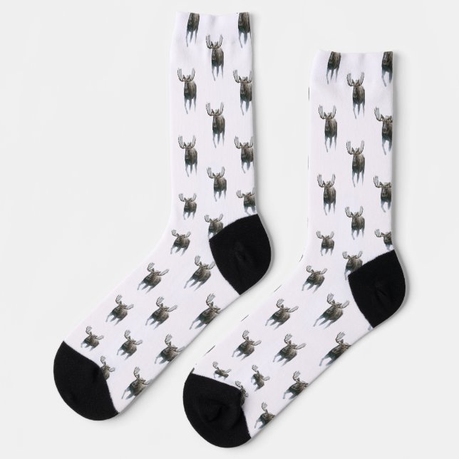 Bull Moose Walking Through Boreal Snow Socks (Left)