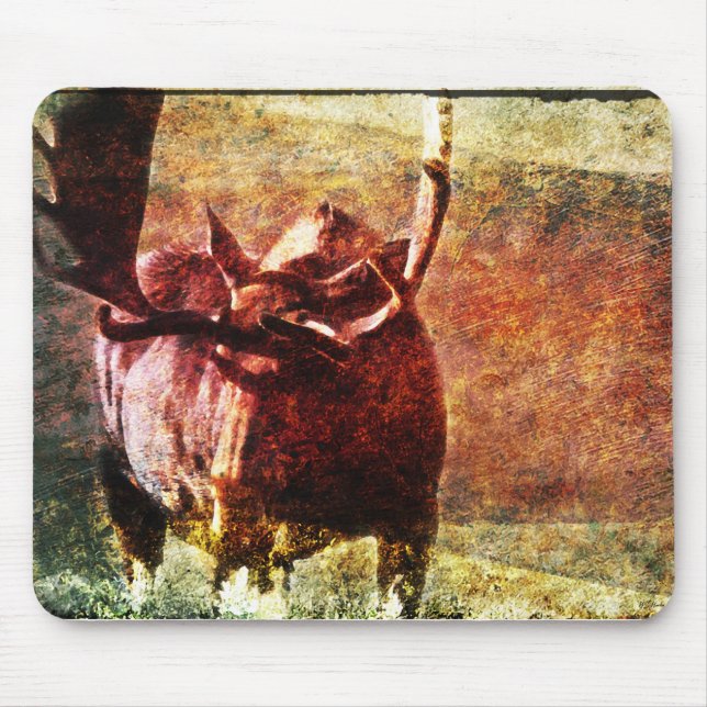Bull Mouse Painting Mouse Pad (Front)