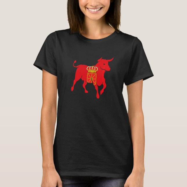 Bull Navarra Flag St Fermin Pride Navarro Viva San T-Shirt (Front)