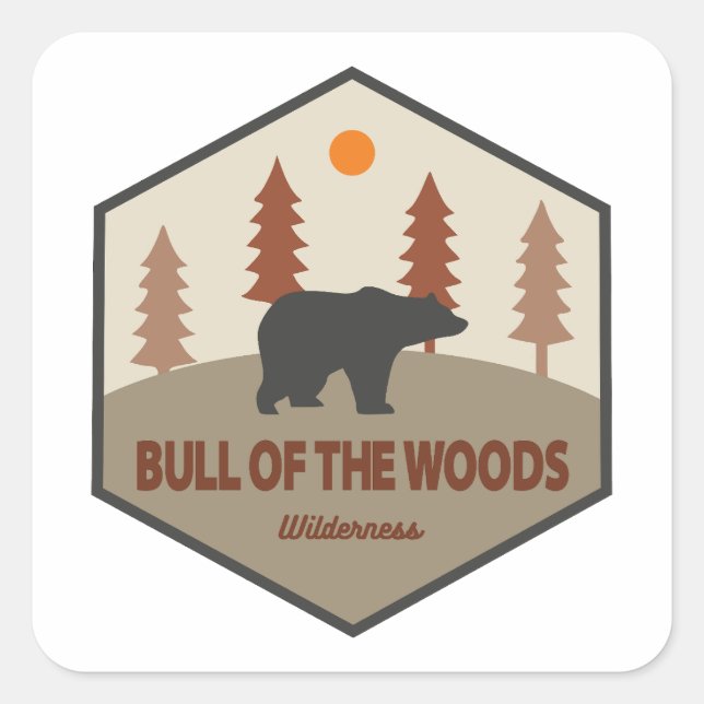 Bull Of The Woods Wilderness Oregon Bear Square Sticker (Front)