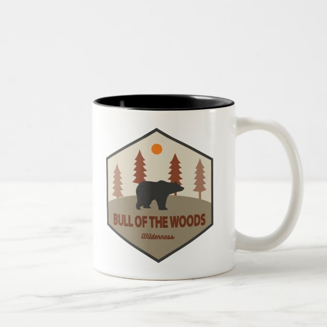Bull Of The Woods Wilderness Oregon Bear Two-Tone Coffee Mug (Right)