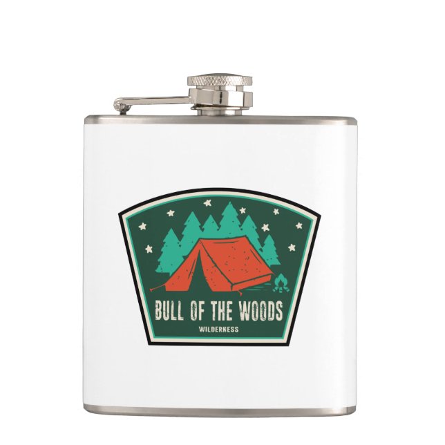 Bull Of The Woods Wilderness Oregon Camping Hip Flask (Front)
