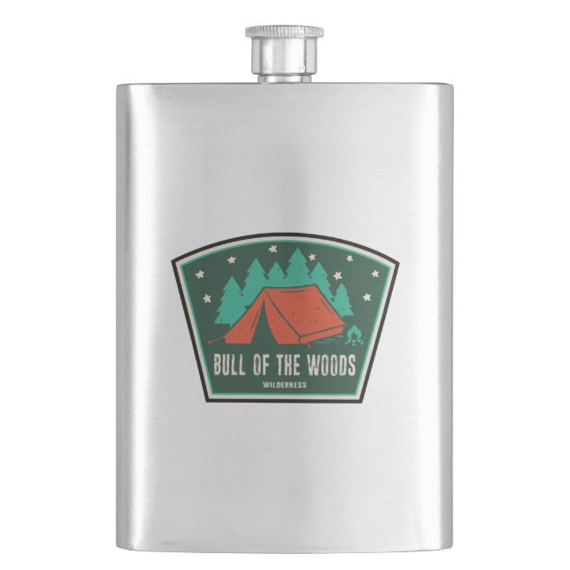 Bull Of The Woods Wilderness Oregon Camping Hip Flask (Front)