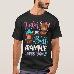 Bull or Heifer Grammie Loves You Highland Cow Love T-Shirt