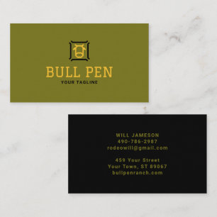 Bull Pen Logo Finance or Strength Brand Mark Business Card